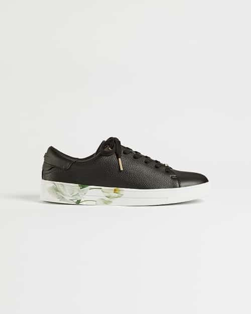 SALE - Elderflower leather cupsole trainers!