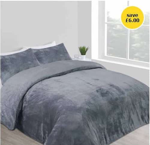 SALE - Wilko Charcoal Sparkle Teddy Double Duvet Set!