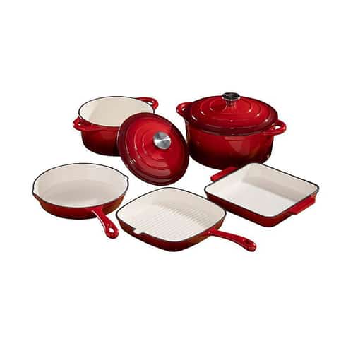 SALE - Robert Dyas 5 Piece Cast Iron Pan Set - Cerise!