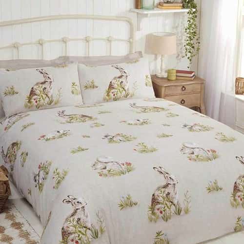 Country Bumpkins Rabbit Print Green Duvet Cover Set