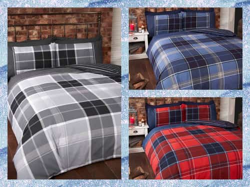 Argyle Tartan Check Reversible Duvet Set