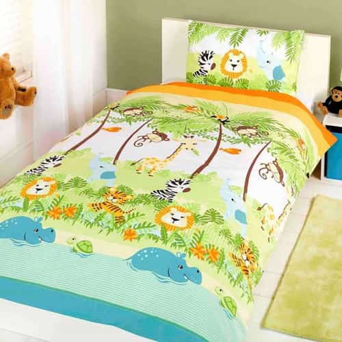 Jungle Boogie Green Kids Duvet Cover Set