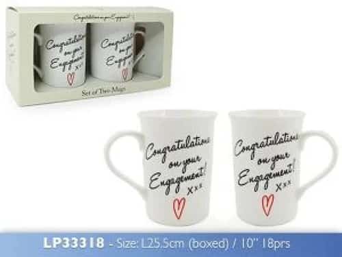 Congratulations On Your Engagement Set Of 2 Cups Mugs Gift Pack £13.99 Free Postage