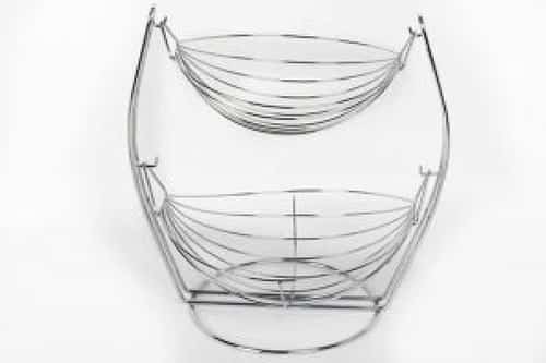 36CM 2 TIER WIRE HANGING BOWL FRUIT VEGETABLE BASKET £23.99 Free Postage