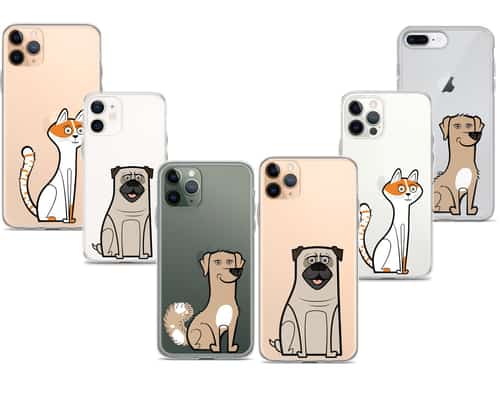IPhone case with cartoon character of your own dog/cat with clear background