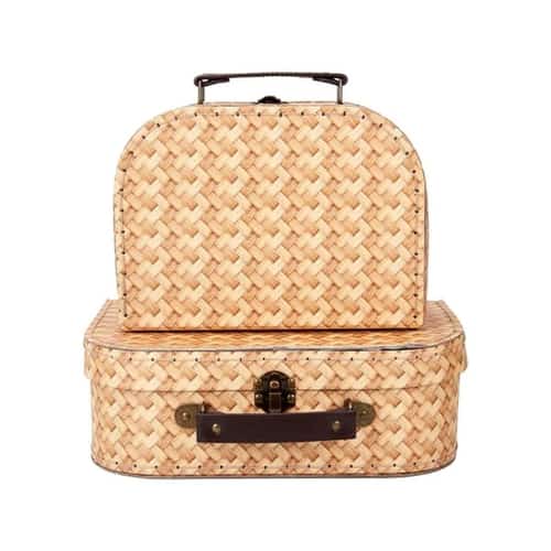 (Set of 2) Rattan Print Suitcases £19.99 Free Postage