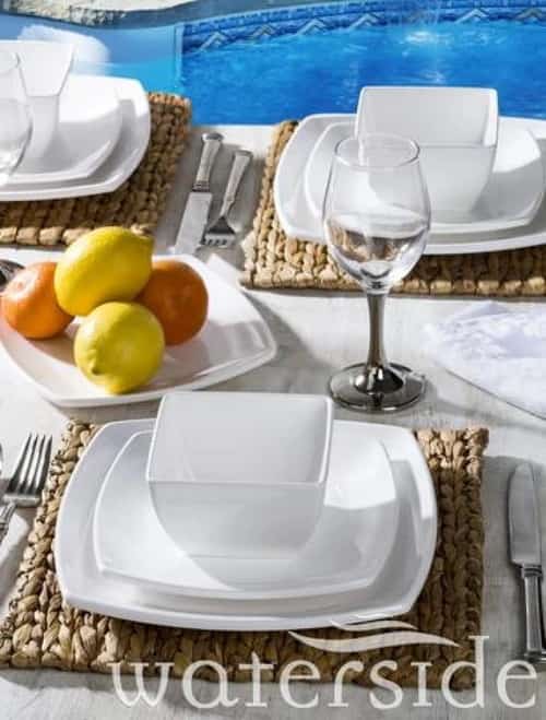 12PC SQUARE MELAMINE DINNER SET Free Postage