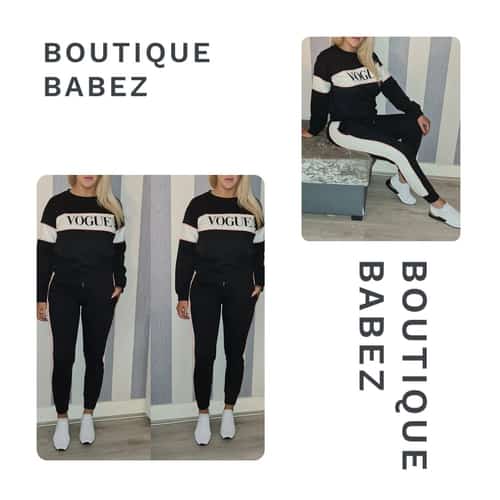 Vogue Sweatshirt & Jogger Lounge Set - Black £27.99