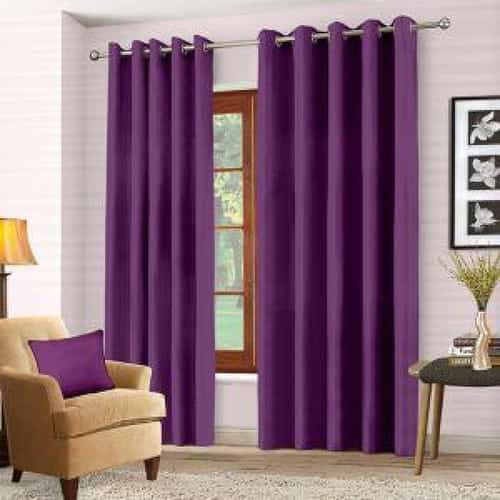Blackout Eyelet Curtains - Aubergine