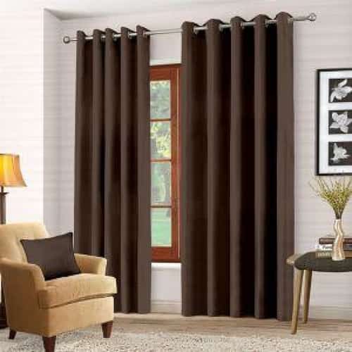 Blackout Eyelet Curtains - Brown
