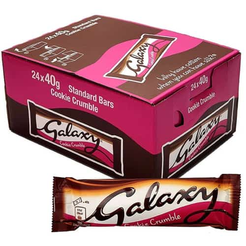 24 X GALAXY COOKIE CRUMBLE 40G STANDARD CHOCOLATE BARS Free Postage