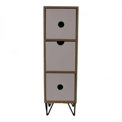 3 Drawer Trinket Unit with Wire Legs, Vertical Style Free Postage