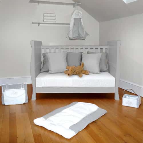 3 in 1 Sleigh Cot Bed - Grey Free Postage