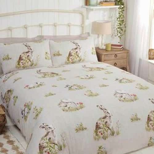 Rabbit Print Green Duvet Set