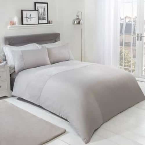 Fleece Panel Duvet Set - Grey