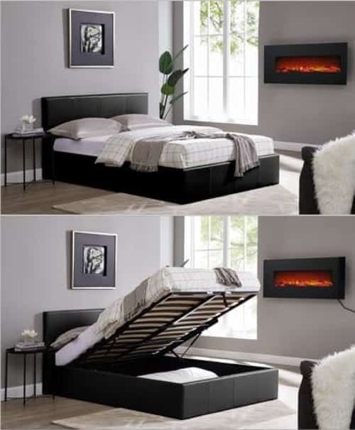 Luna 4ft Small Double Bed - Black