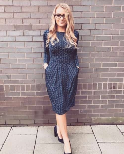 Looking pretty in a Stick & Ribbon Onjenu Sydney dress! It's our Kate Chaplin from Notts TV.