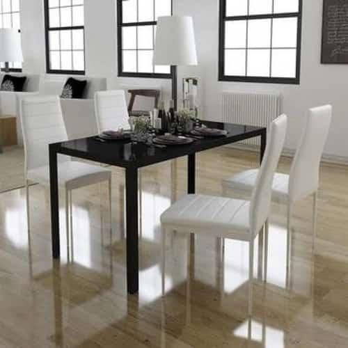 5 Piece Dining Table Set - Black