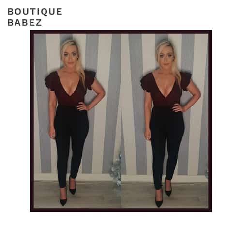Sangria Sparkly Jumpsuit - Wine £24.99