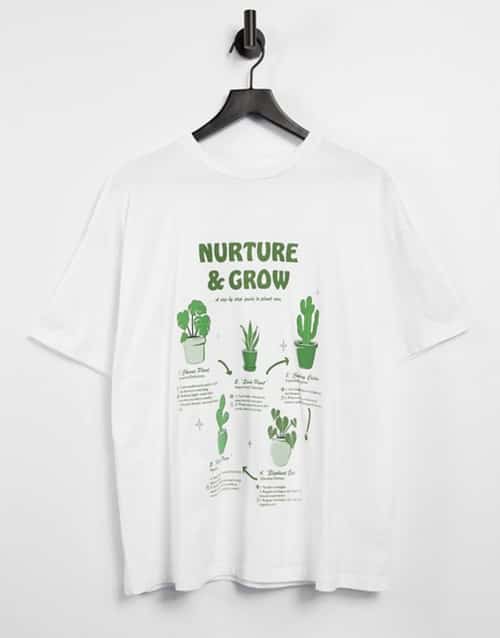 THE RETRO TREND - ASOS DESIGN oversized t-shirt with house plant print in white: £16.00!