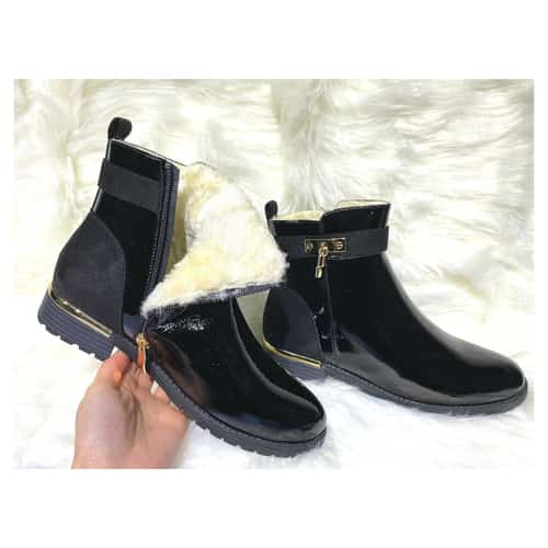 Black Patent Ankle Boots