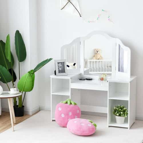Princess Makeup Table Kids Vanity with Mirror Free Postage