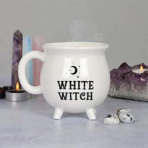 White witch cauldron mug