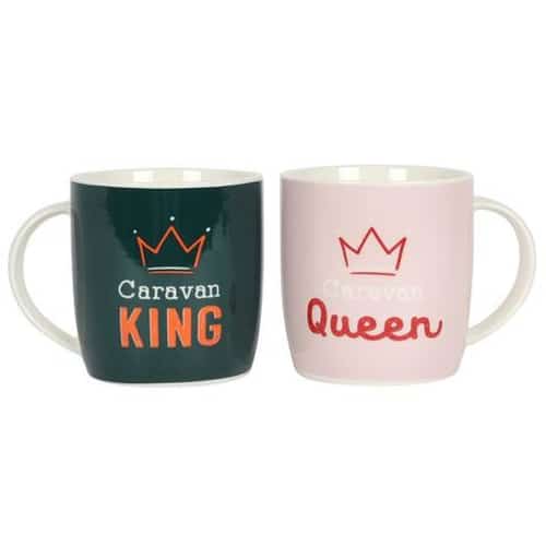 Caravan king and queen mug set