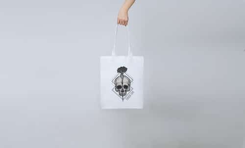 Flower Skull Tote Bag