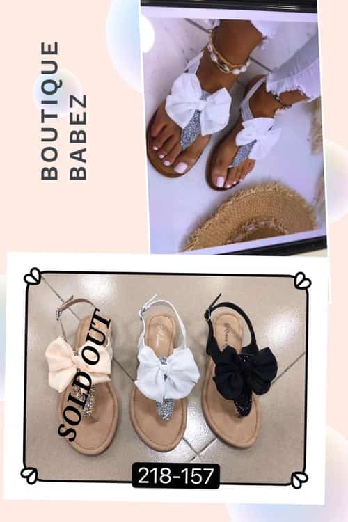 Glitter bow sandals  WERE £21.99 NOW £10.00