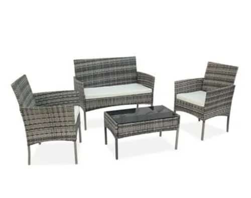4 Piece Rattan Garden Set