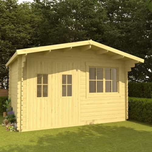 Log Cabin 34 mm 400x376x256.5 cm Solid Pinewood