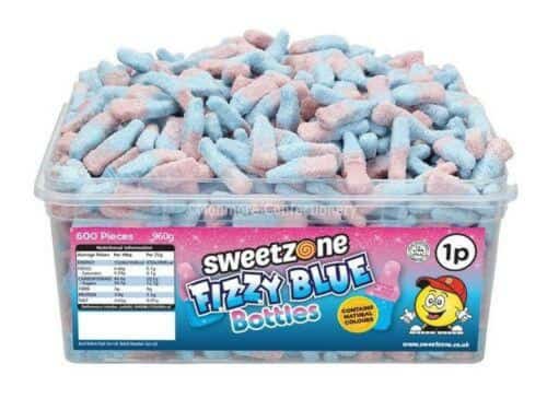 FIZZY BLUE BOTTLES (SWEETZONE) 600 COUNT