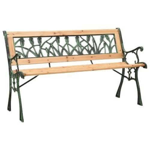 GARDEN BENCH 122CM CAST IRON AND FIRWOOD