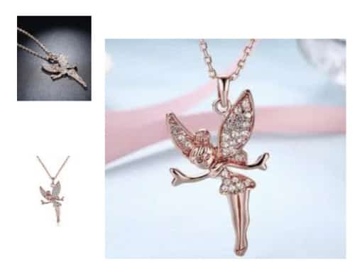 18K Rose Gold Plated Tinkerbell Necklace with Swarovski