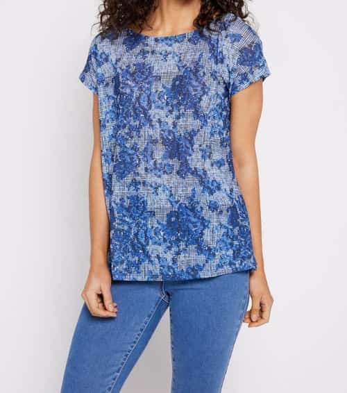 £4 Blue Print Top