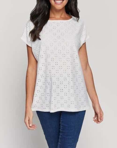 £5 Ex Store Short Sleeve Eyelet Top