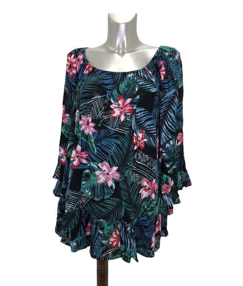 Bardot Frill Printed Top