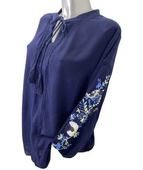 Ladies Plus size Navy Boho Top