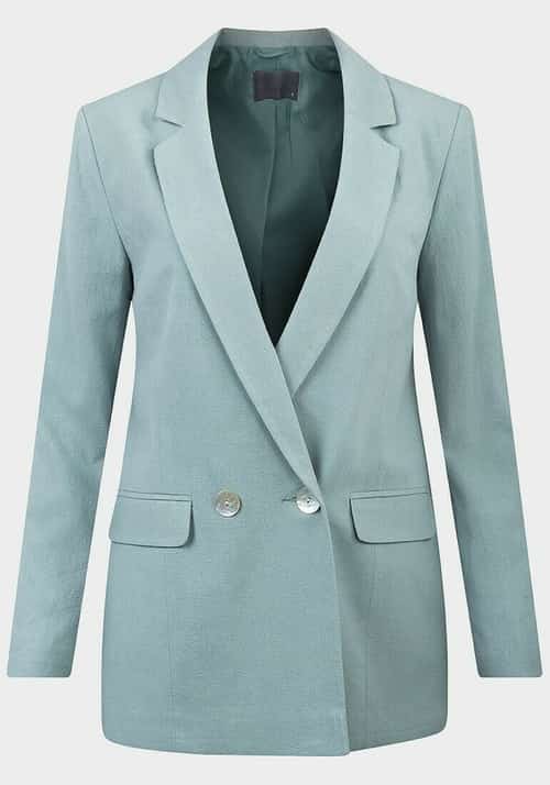 £7 Ex Store Linen Blend Duck Egg Blazer