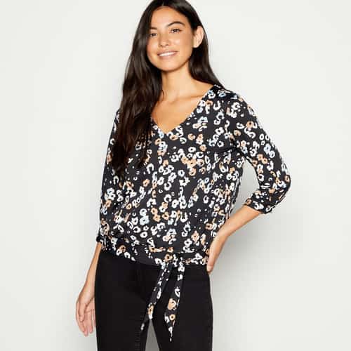 Ex Store Ladies Tie Print Top (£4)