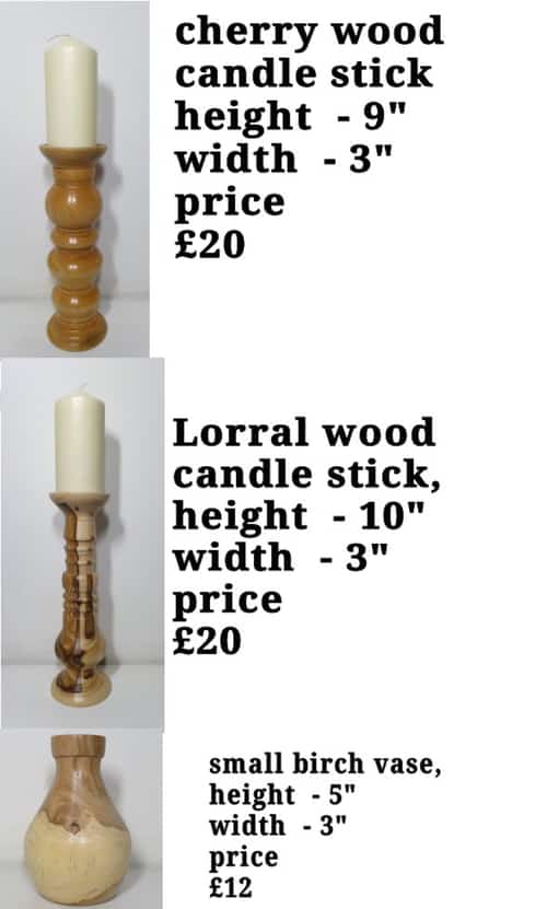 Handmade wooden candlesticks