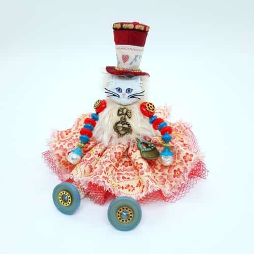 ENDLESS LOVE STEAMPUNK BUTTON DOLL CAT - 20% discount available