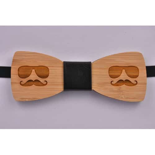Wooden Bow Tie Moustache And Glasses - £10.99 was £19.99