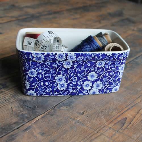 Save on the Blue Calico Butter Dish Base Seconds from Burleigh