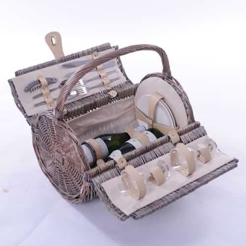 New - 2 Person Barrel Fitted Wicker Picnic Basket £48.50