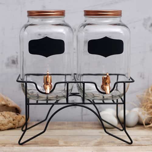 SAVE 35% - Rose Gold Twin Dispenser Stand with Chalk Label!