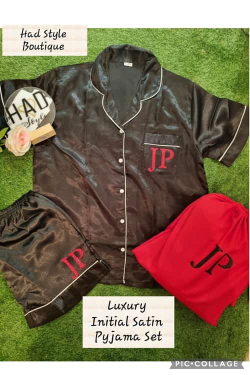 Luxury Initial Satin Pyjama Set