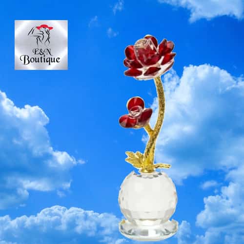 Modern Red Rose Crystal Ornament