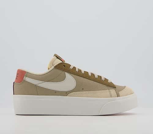 Blazer Low Platform Trainers Khaki Light Bone Madder Root Hazel Rush £94.99!